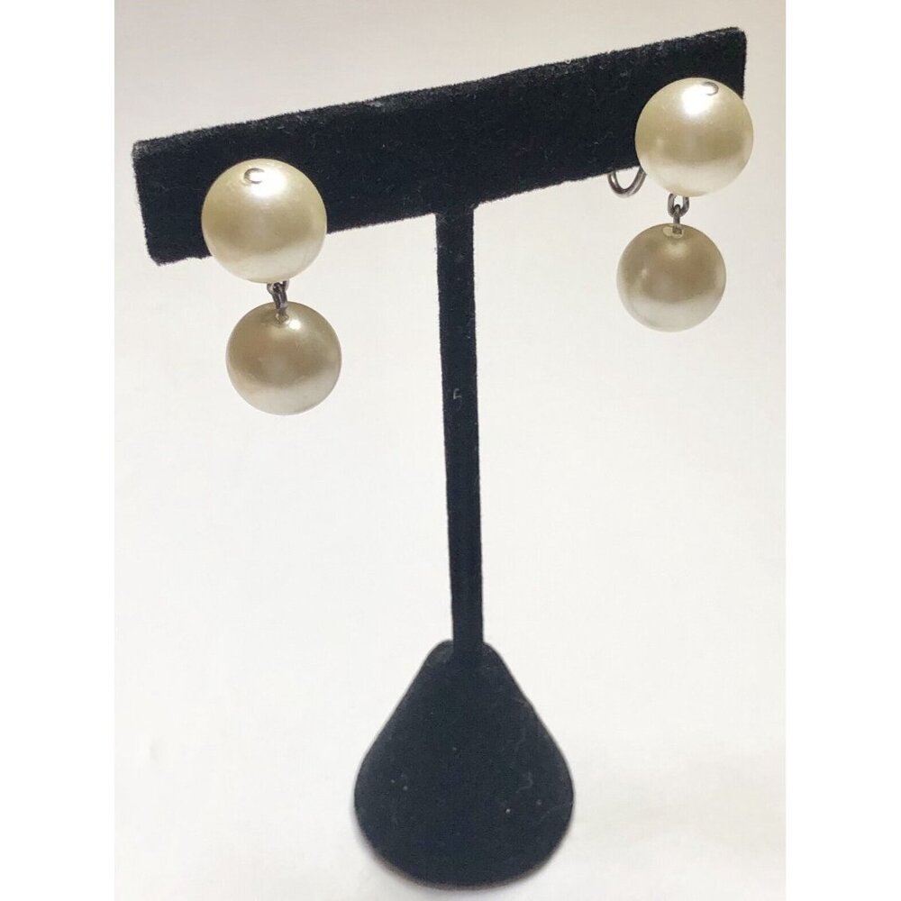Richelieu Faux Pearl Dangle Double Pearl Vintage … - image 1